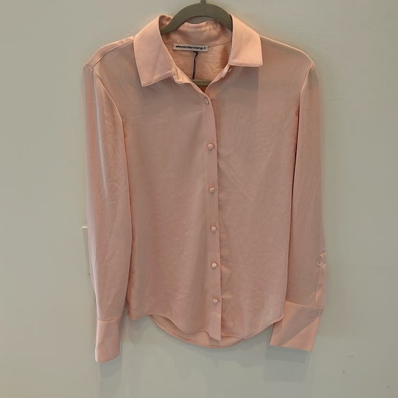 alexanderwang.t pink blouse in pink - Picture 1 of 9